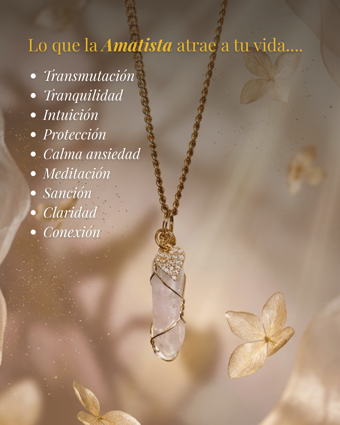 Collar Andrea AMATISTA (1 cadena) + Carta Zodiacal