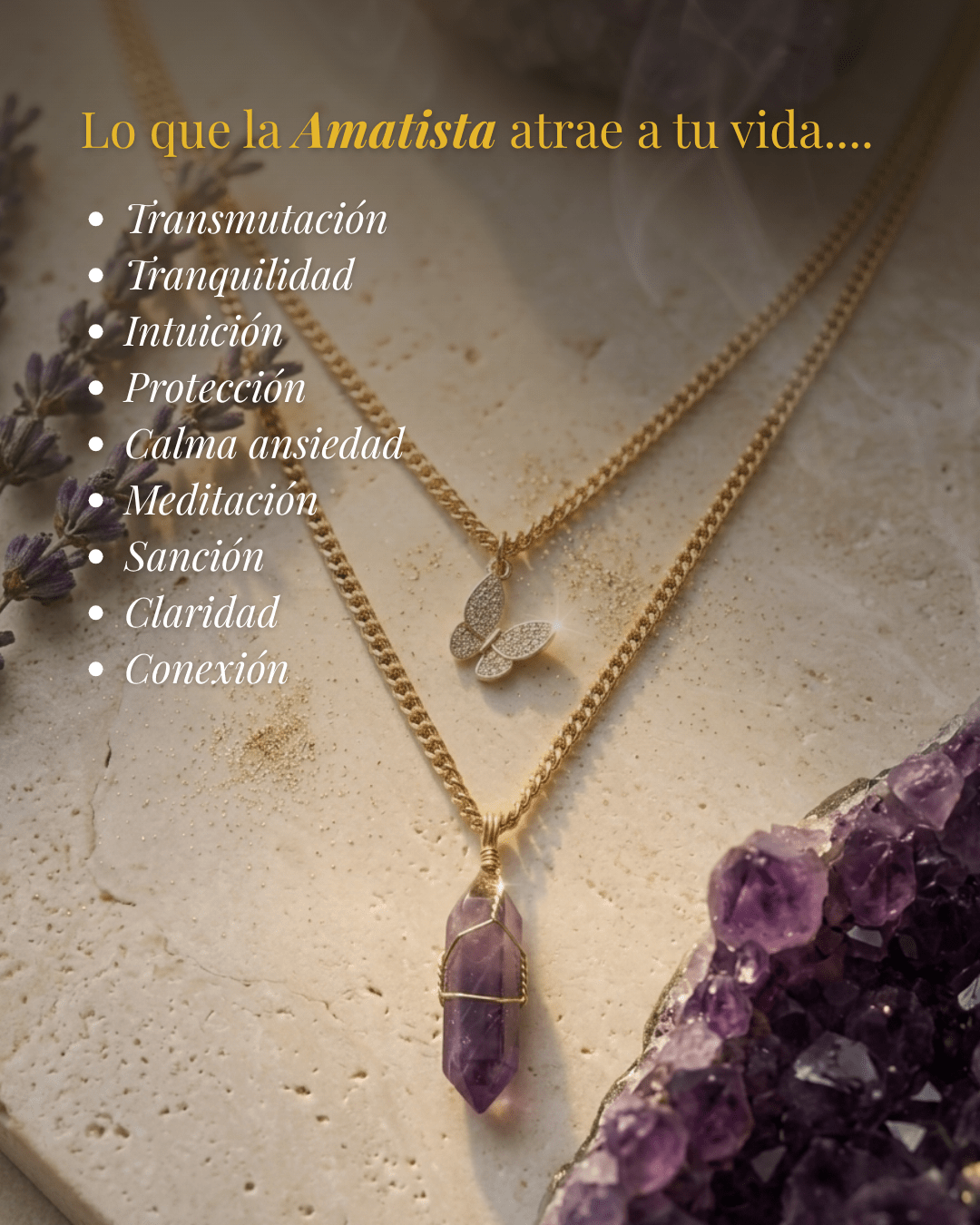 Collar Ismelia AMATISTA (2 cadenas) + Carta Zodiacal