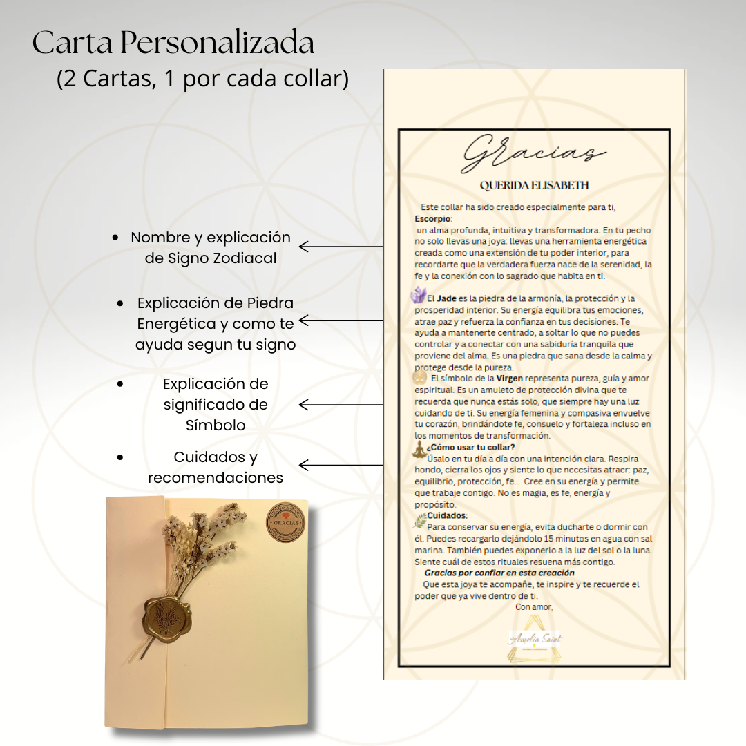 Pack Conexión / 2 collares de protección + carta de conexión por signo zodiacal