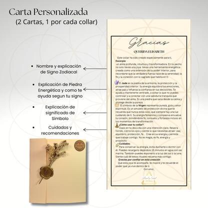Pack Conexión / 2 collares de protección + carta de conexión por signo zodiacal