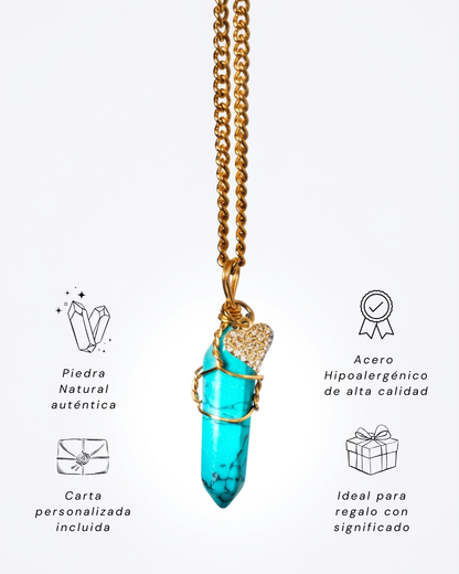 Collar Andrea TURQUESA (1 cadena) + Carta Zodiacal