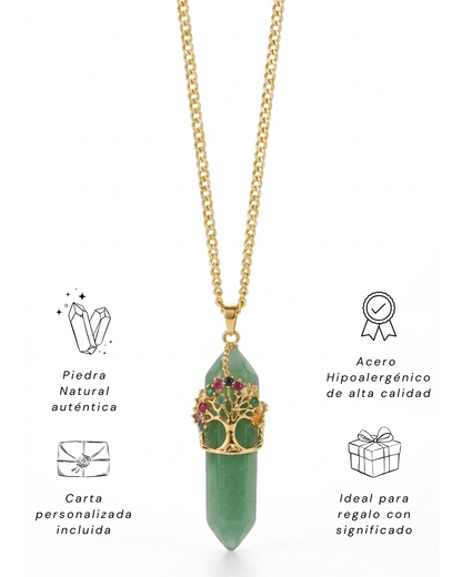Collar Andrea AVENTURINA VERDE (1 cadena) + Carta Zodiacal