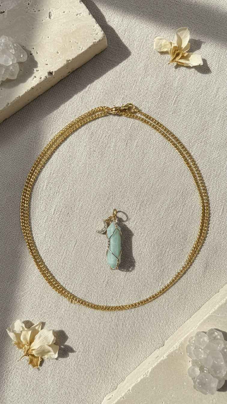 Collar Andrea – Piedras Naturales con Carta Personalizada