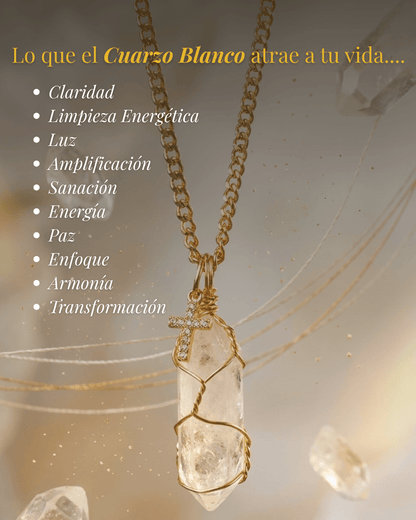 Collar Andrea CUARZO BLANCO (1 cadena) + Carta Zodiacal