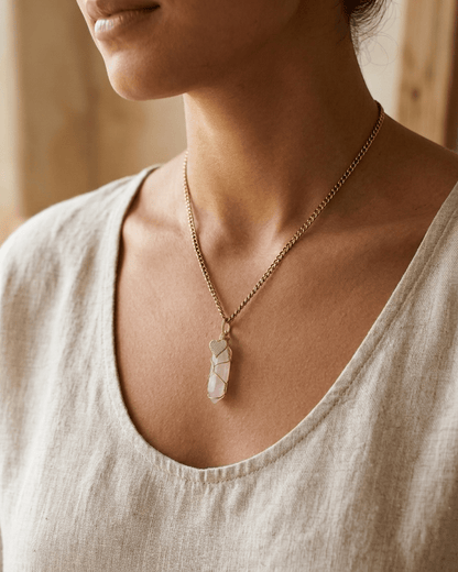 Collar Andrea - 1 Cadena Elige tu Piedra Natural + Carta Personalizada