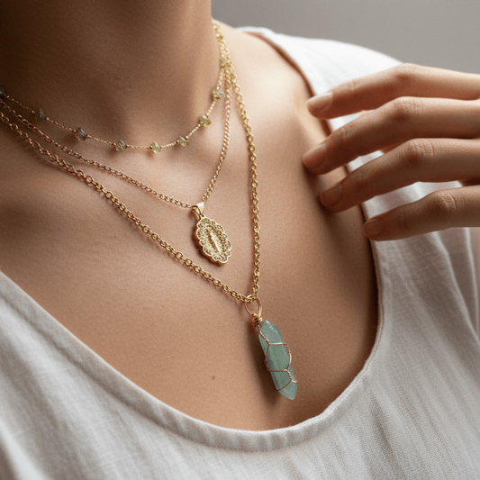 Collar Carolina – Piedras Naturales con Carta Personalizada