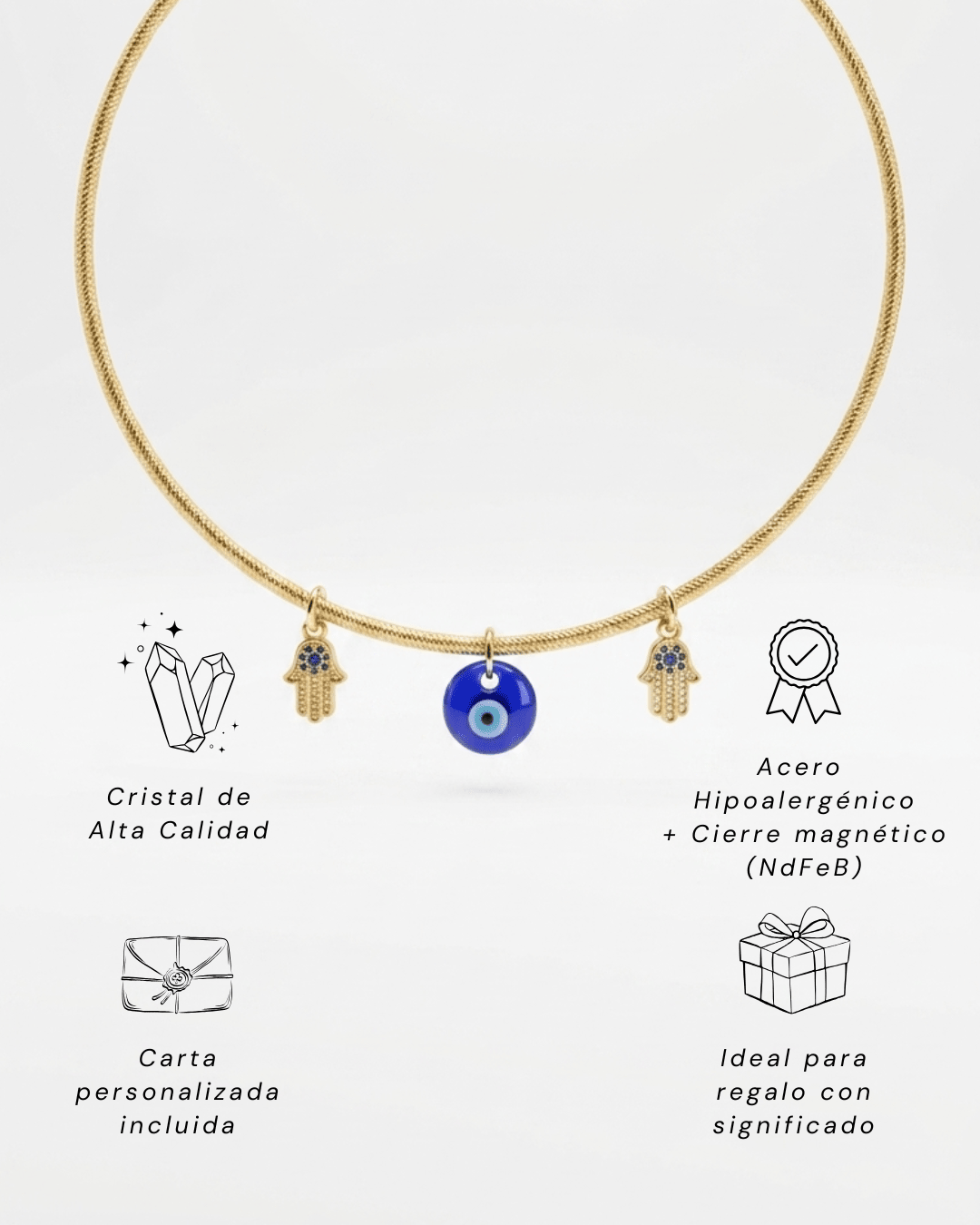 Collar de Ojo Turco - Olivia (Dorado)