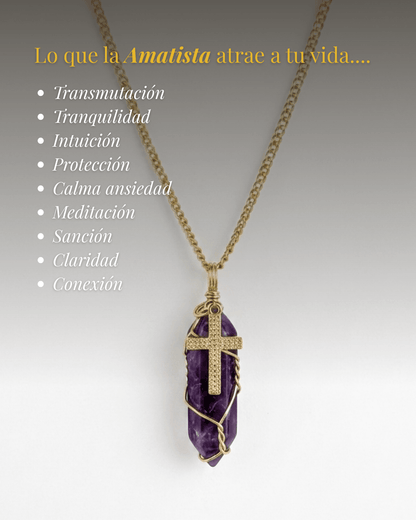 Collar Ismael Masculino AMATISTA + Carta Zodiacal
