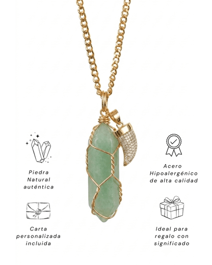 Collar Ismael Masculino JADE + Carta Zodiacal