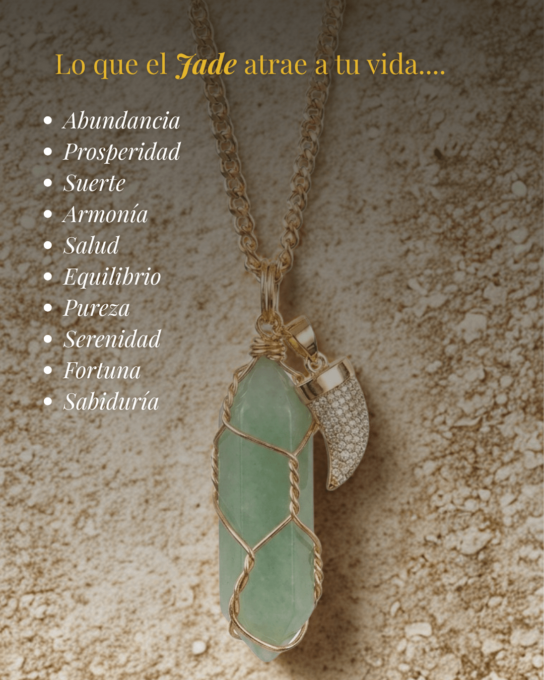 Collar Ismael Masculino JADE + Carta Zodiacal