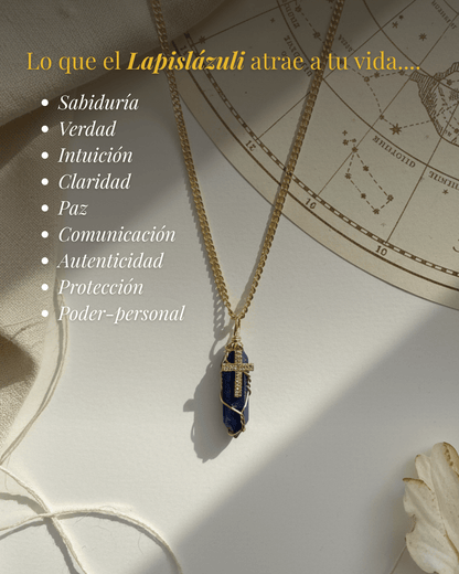 Collar Ismael Masculino LAPISLÁZULI + Carta Zodiacal