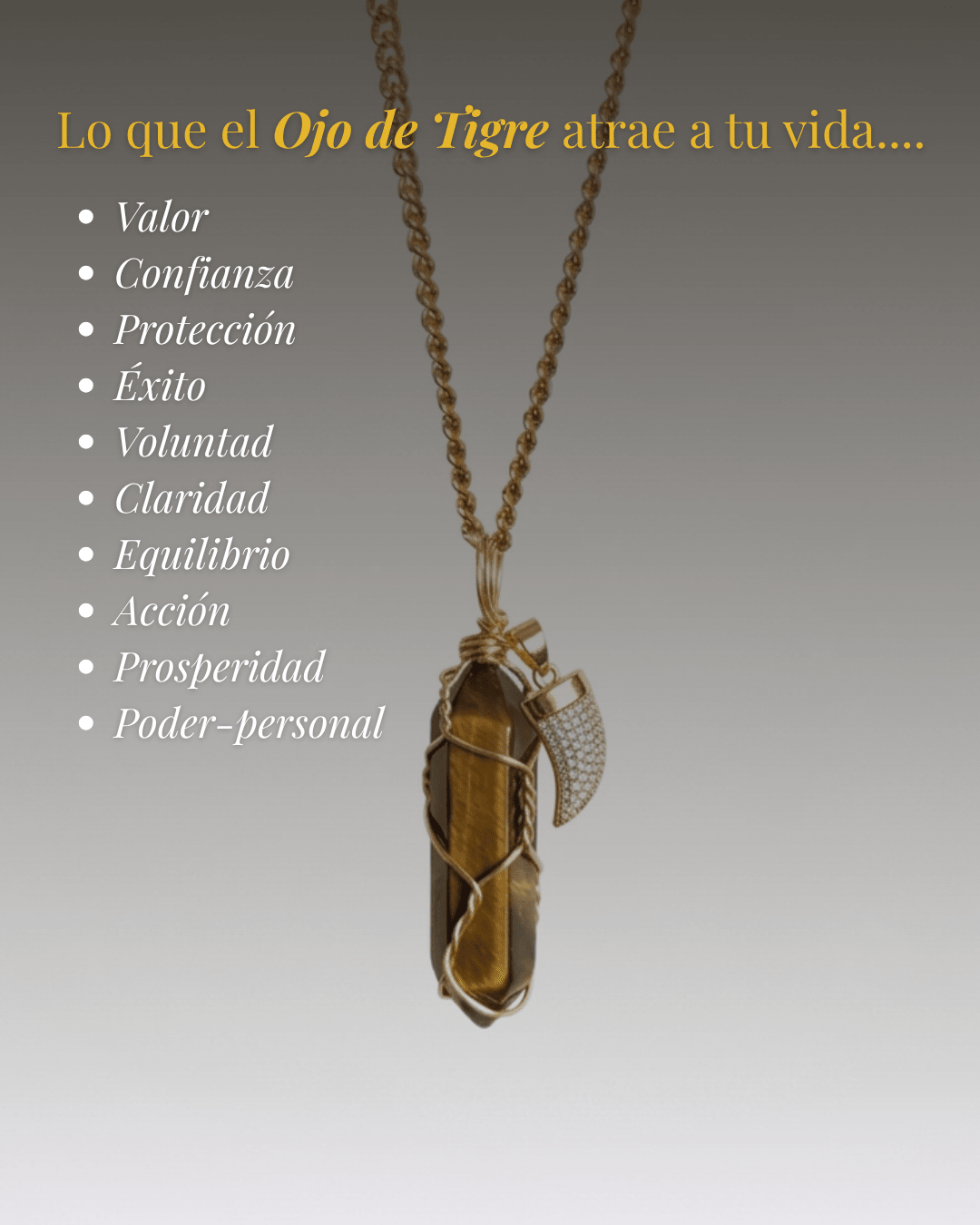 Collar Ismael Masculino OJO DE TIGRE + Carta Zodiacal