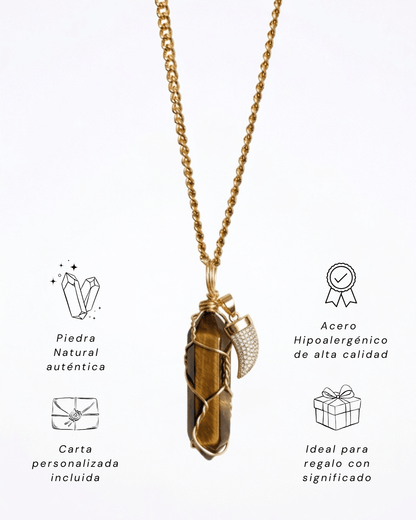 Collar Andrea OJO DE TIGRE (1 cadena) + Carta Zodiacal