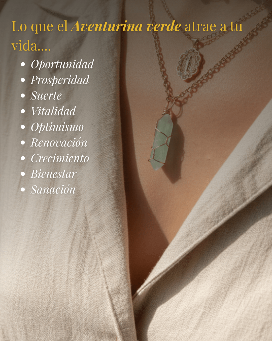 Collar Ismelia AVENTURINA VERDE (2 cadenas) + Carta Zodiacal