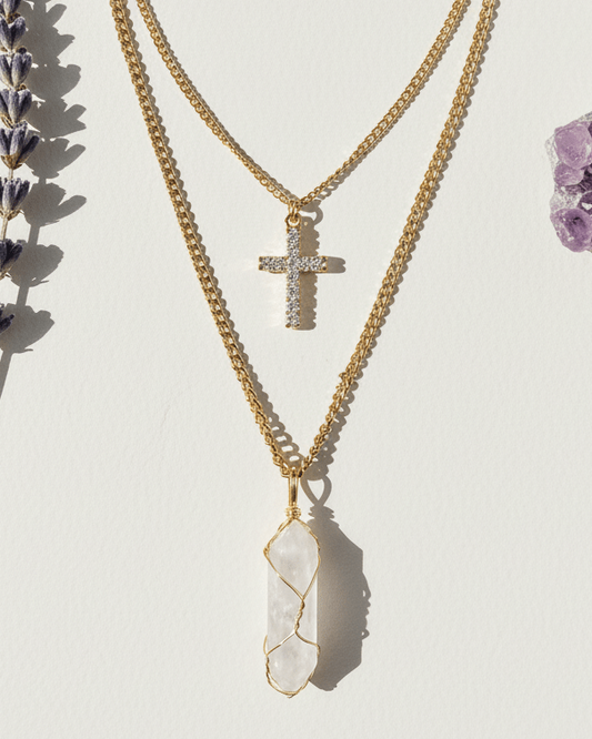 Collar Ismelia – 2 Cadenas Elige tu Piedra Natural + Carta Personalizada