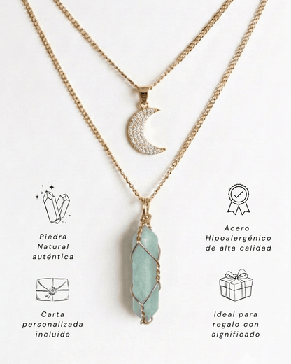 Collar Ismelia JADE (2 cadenas) + Carta Zodiacal