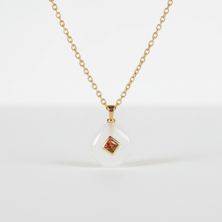 Collar Cuarzo Blanco – Piedra Natural para la Energía Positiva y el Equilibrio