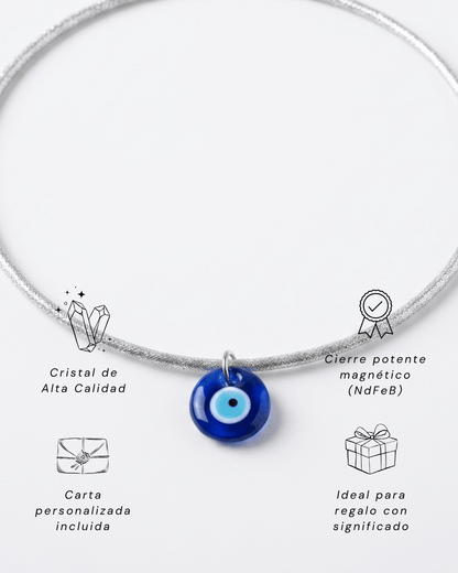 Collar Ojo Turco - Frida (Plateado)