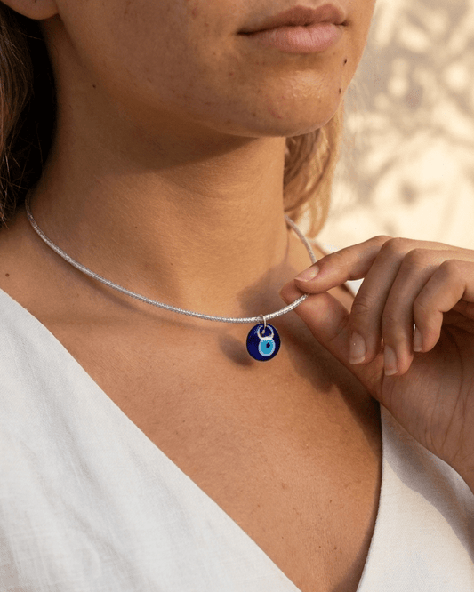 Collar Ojo Turco - Frida (Plateado)