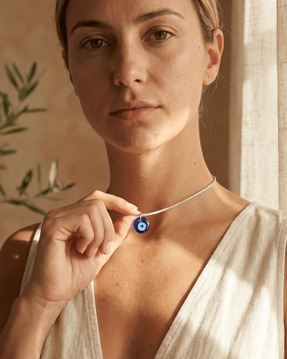 Collar Ojo Turco - Frida (Plateado)