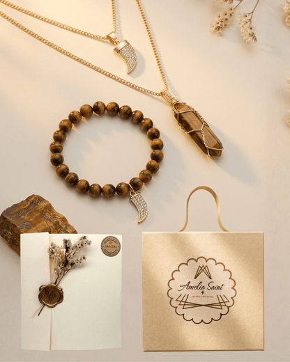 Set Collar + Pulsera OJO DE TIGRE