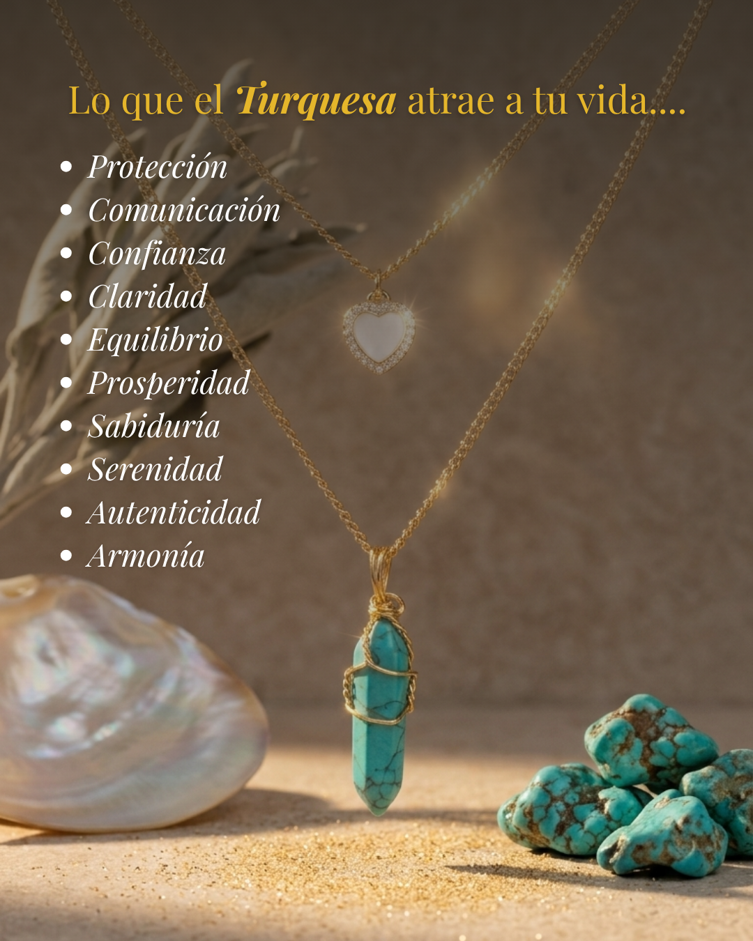 Collar Ismelia TURQUESA (2 cadenas) + Carta Zodiacal